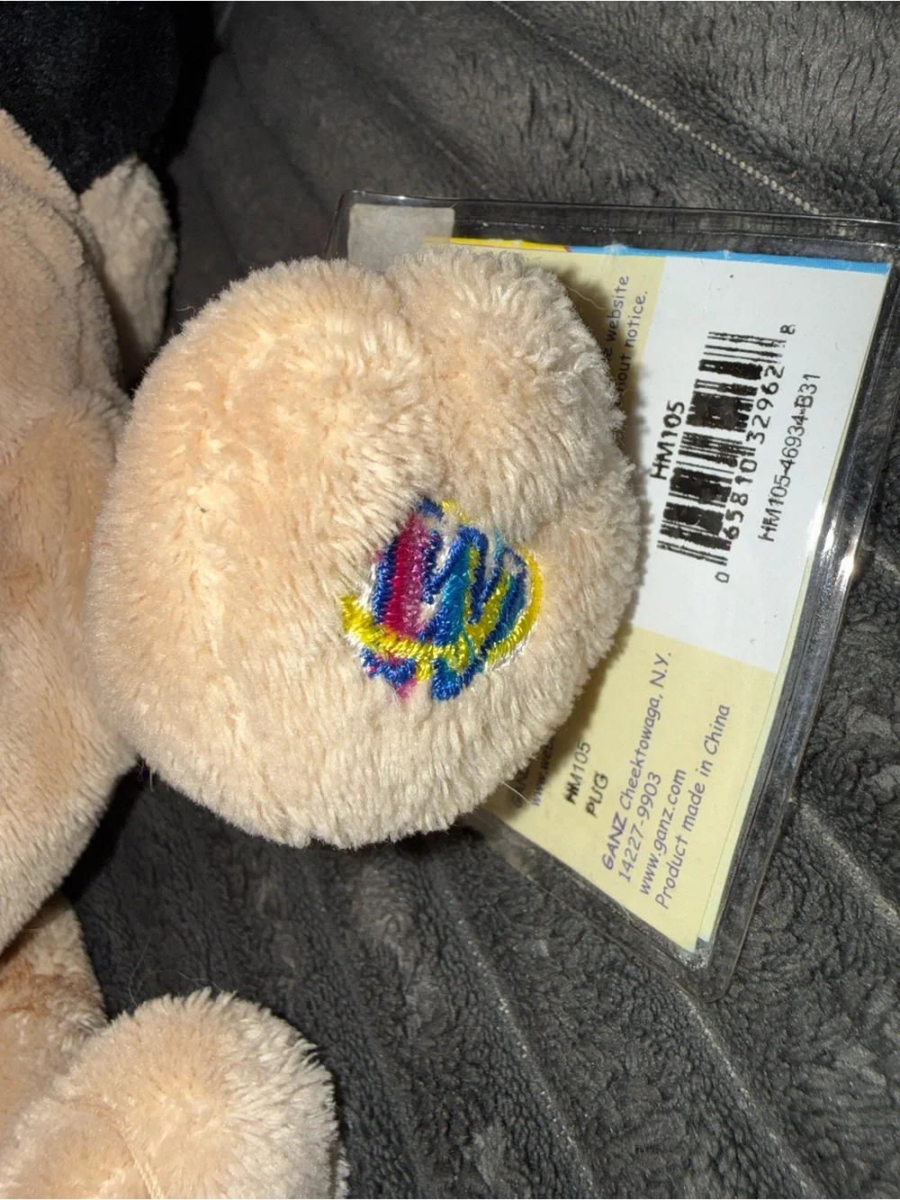 Webkinz Plush toy Pug - Tan and Black dog